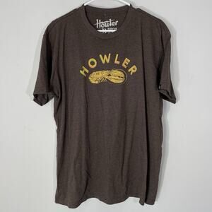 Howler Brothers Lobster Logo Short Sleeve Tee Shirt Men’s XL Brown